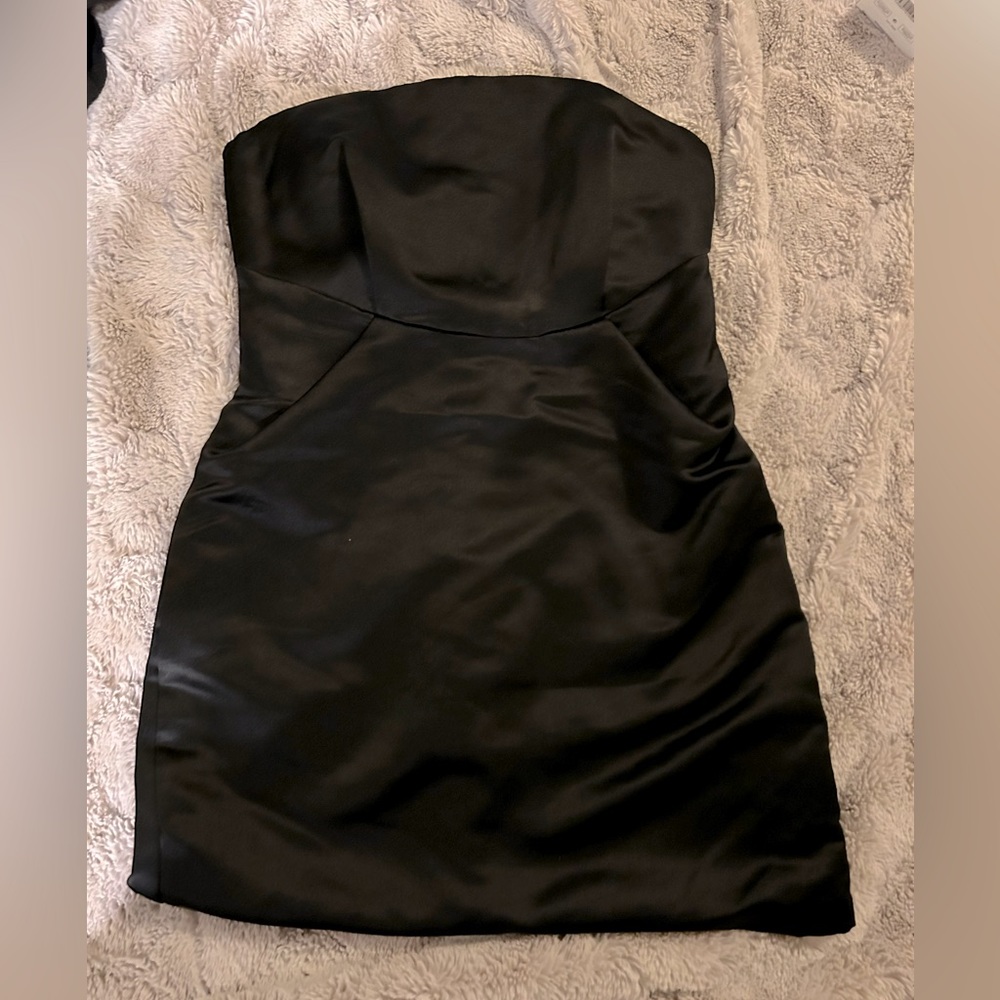 Tobi black strapless dress.